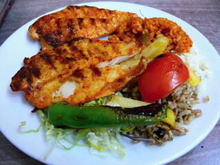 Spicy fried chicken at a cafe