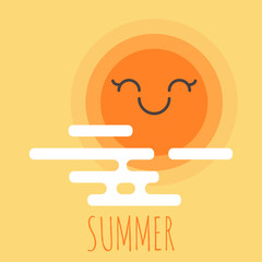 Vector illustration of cartoon summer background  