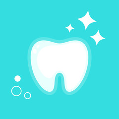 Vector illustration of human tooth. Flat design.