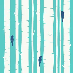Printed kitchen splashbacks Birch trees Seamless vector background with birch forest