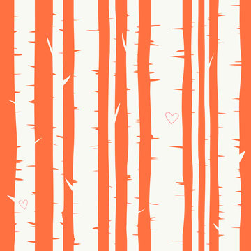 Seamless vector background with birch forest
