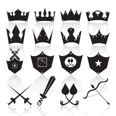 crown and weapon vector