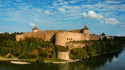 View of river and Ivangorod fortress