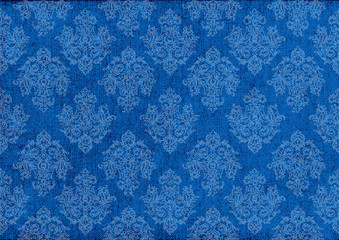 old blue canvas with baroque ornament. vector illustration