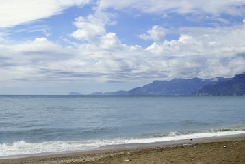View of beach in winter
