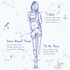 trendy look on notebook page