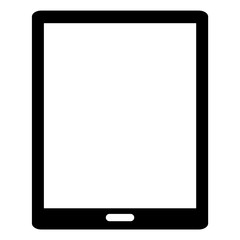 Flat Simple black Vector icon - Tablet