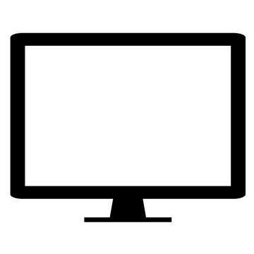 Flat Simple black Vector icon - Computer monitor screen