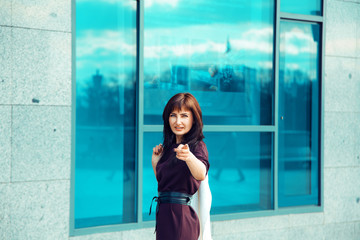 horizontal portrait of beautiful adult brunette