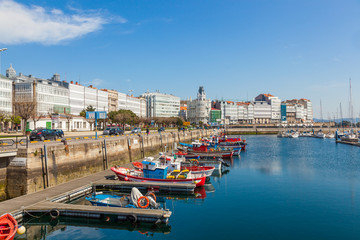 Fototapeta na wymiar Port of La Coruna, Galicia, Spain