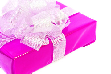 lilac gift with silver bow
