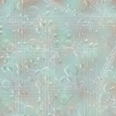 Cement wall with  relief pattern.