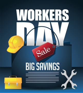 May 1st Labor Day Workers Day Sale background. EPS 10 Vector.