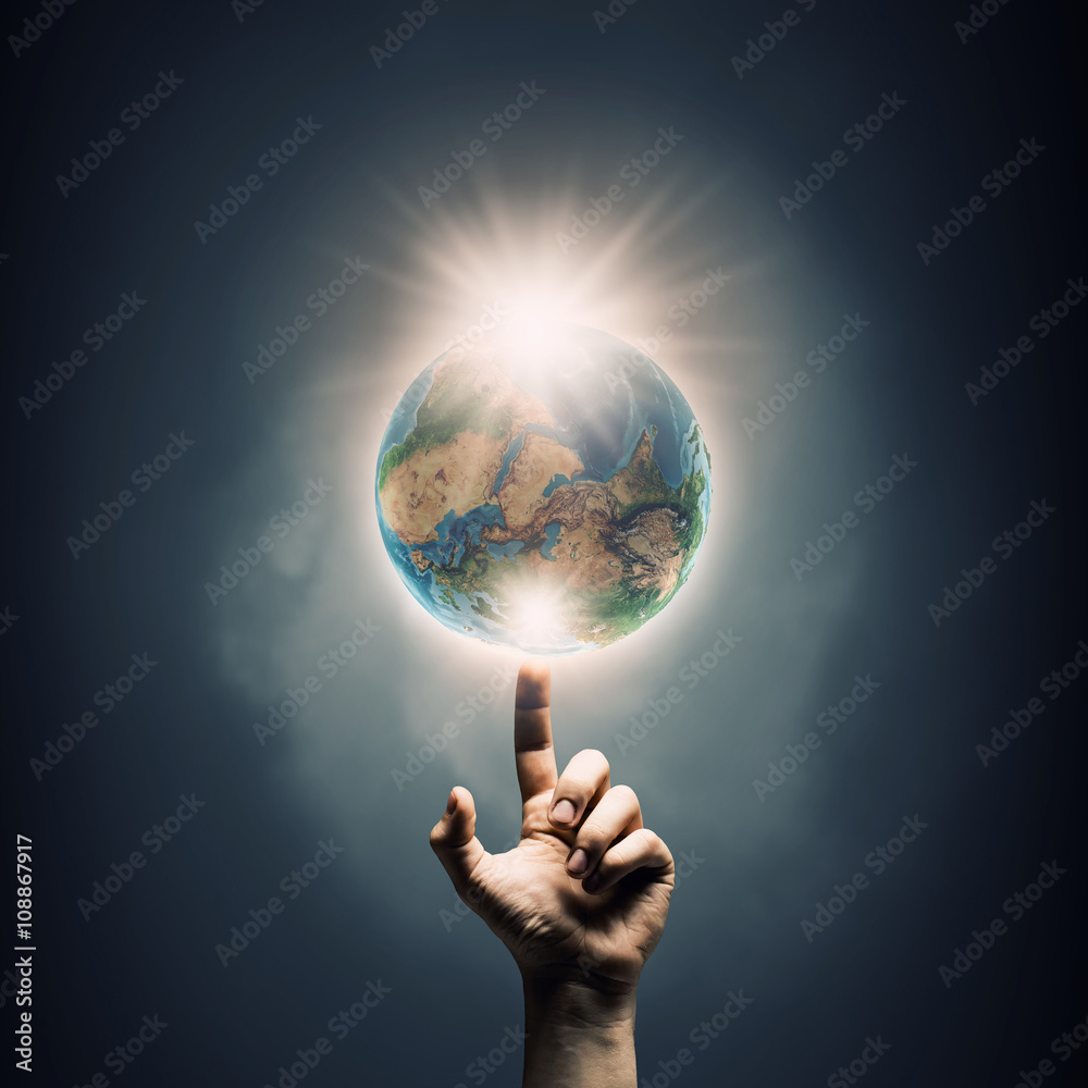 Wall mural idea of earth creation