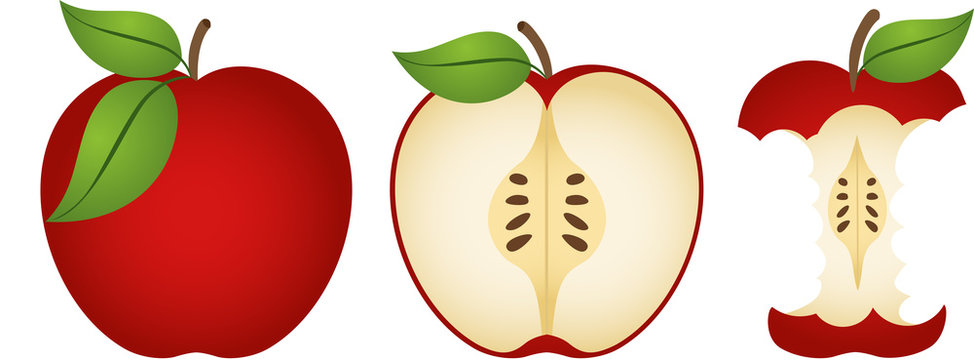 Three fresh apples
