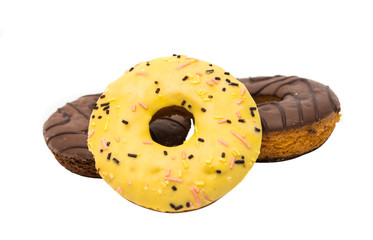 donuts in glaze isolated