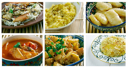 set oriental Indian  cuisine.