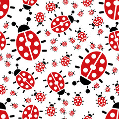 ladybird vector seamless pattern