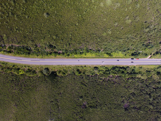 Top View of Rural Road