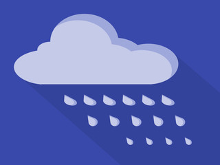 Simple cloud icon with rain drops