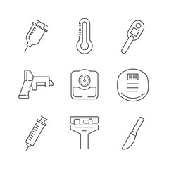 Line Icons Set Of Medical Device Icon