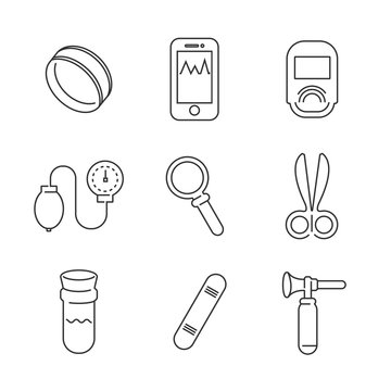 Line Icons Medical Basic Device Icon Set