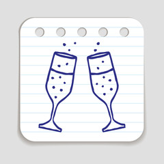 Doodle Champagne Glasses icon
