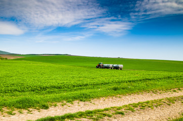 Tractor on a farmer field