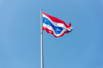 Thailand flag against blue sky background