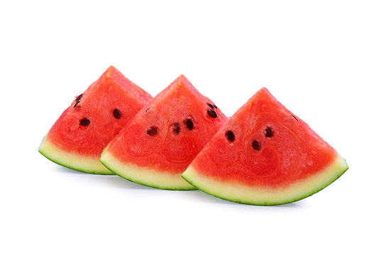 Watermelon slice isolated on white background.