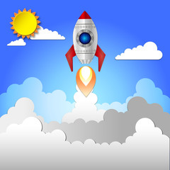 Flat rocket icon.
