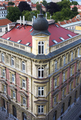 Typical old Prague building from above
