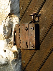 Lock with a door handle of a castle