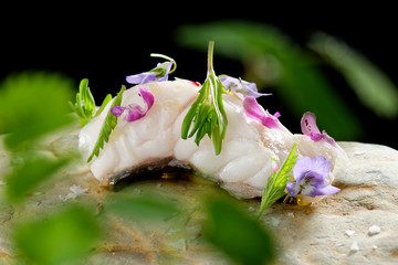 Turbot fish sashimi  Haute cuisine