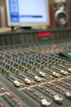 mixer in a recording studio