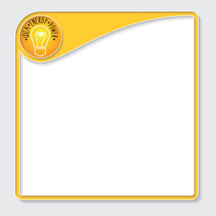 Yellow box for your text with target and bulb icon