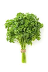 bunch of parsley on white background