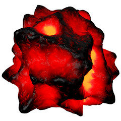 3D illustration of lava exploision