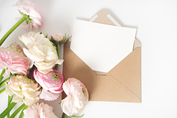 image of fresh spring pink flowers  with copy space