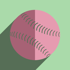 Flat icons with shadow of baseball ball