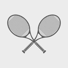 Simple icon with two tennis racket on a theme of great tennis.