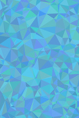 Shades of cyan abstract polygonal geometric background -- low poly. 