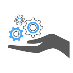 logo hand and the gears