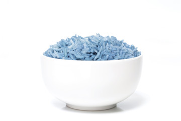 bowl full of herb rice isolated on white