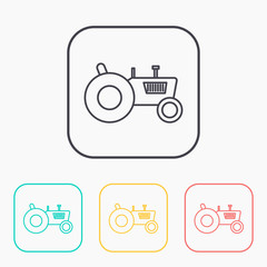 Tractor web icon, vector illustration