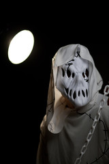 Evil hockey mask. Halloween concept