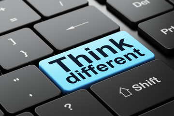 Fototapeta premium Education concept: Think Different on computer keyboard background