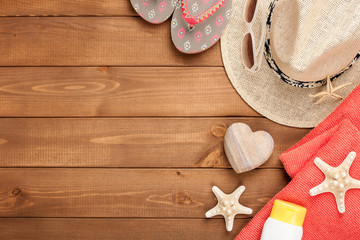 Vacation background with beach accessories