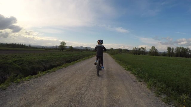 Riding Bicycle in country