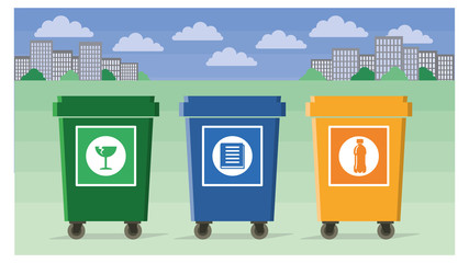 separate garbage bins